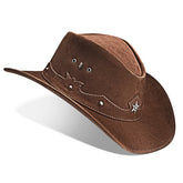 Cowboy Hat Western Brown Leather Texas Star