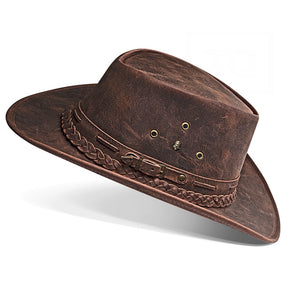 Cowboy Hat Western Brown Vintage Leather Maverick