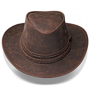 Cowboy Hat Western Brown Vintage Leather Maverick