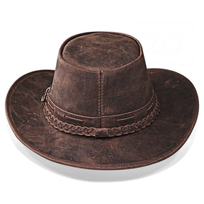 Cowboy Hat Western Brown Vintage Leather Maverick