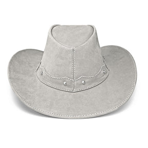 Cowboy Hat Western Gray Leather Texas Star