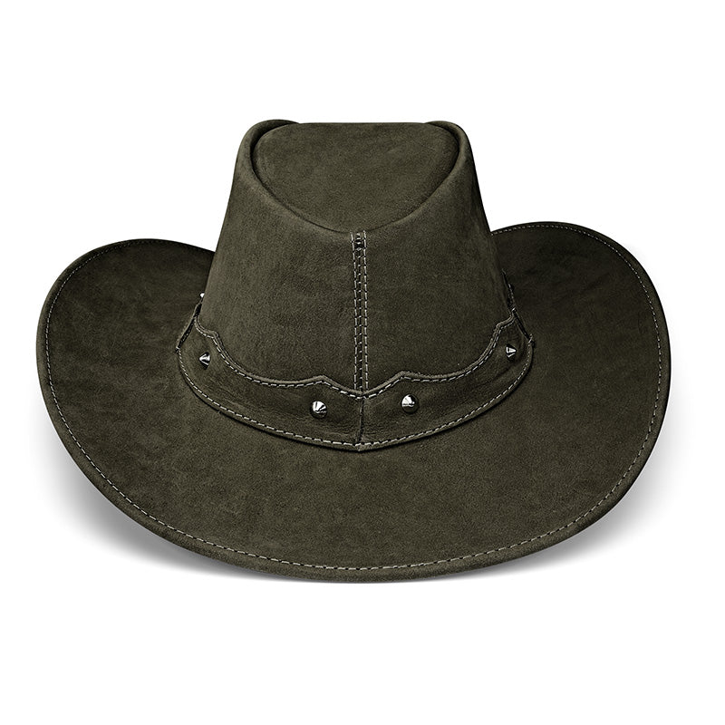 Cowboy Hat Western Dark Green Leather Texas Star