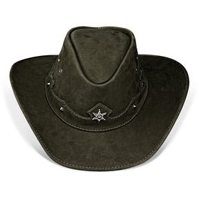 Cowboy Hat Western Dark Green Leather Texas Star