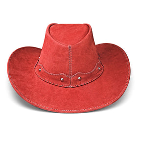 Cowboy Hat Western Red Leather Texas Star