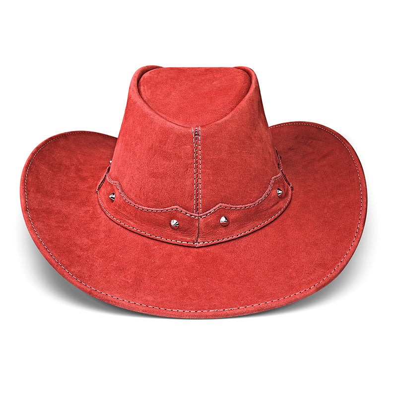 Cowboy Hat Western Red Leather Texas Star