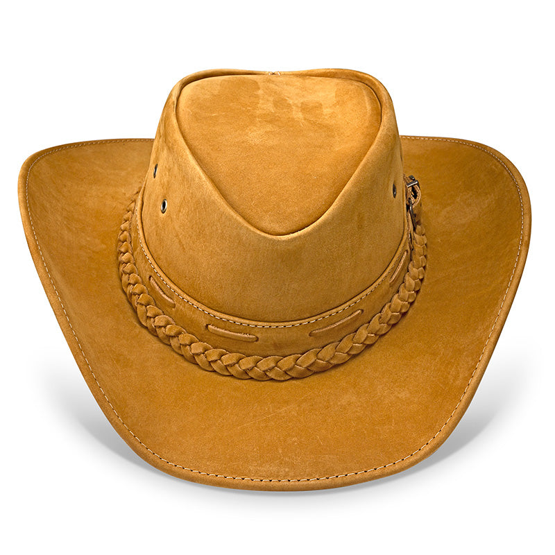Cowboy Hat Beige Leather Western Trailblazer