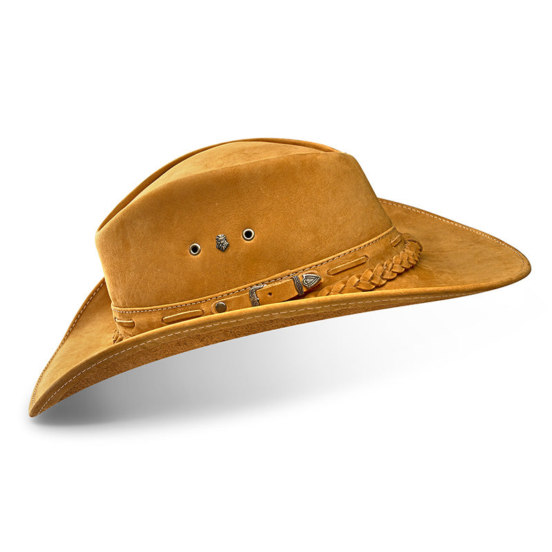 Cowboy Hat Beige Leather Western Trailblazer