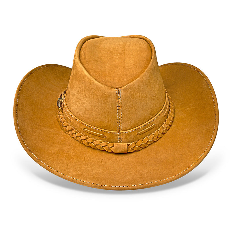 Cowboy Hat Beige Leather Western Trailblazer