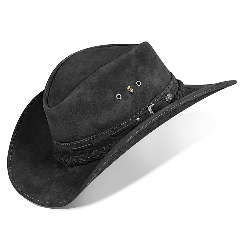 Cowboy Hat Black Leather Western Trailblazer