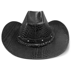 Cowboy Hat Black Snake Cowhide American Star