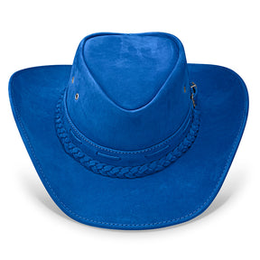 Cowboy Hat Blue Leather Western Trailblazer