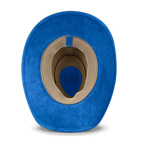 Cowboy Hat Blue Leather Western Trailblazer