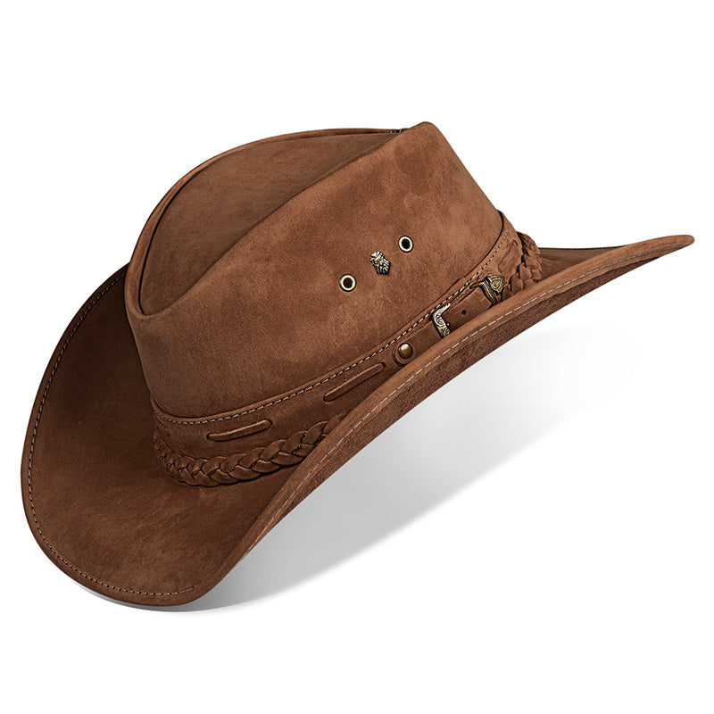 Cowboy Hat Brown Leather Western Trailblazer