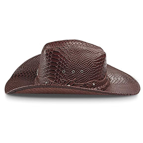 Cowboy Hat Brown Snake Cowhide American Star