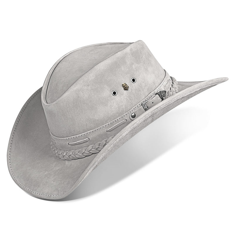 Cowboy Hat Gray Leather Western Trailblazer