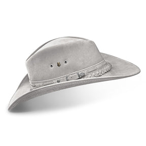 Cowboy Hat Gray Leather Western Trailblazer