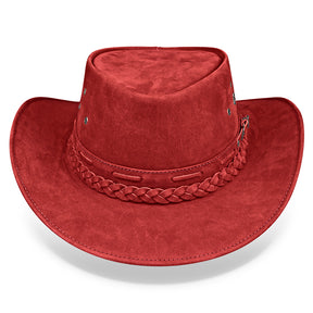 Cowboy Hat Red Leather Western Maverick