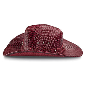 Cowboy Hat Red Snake Cowhide American Star
