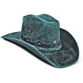 Cowboy Hat Vintage Blue Leather American Star