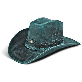 Cowboy Hat Vintage Blue Leather American Star