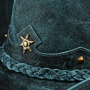 Cowboy Hat Vintage Blue Leather American Star