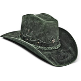 Cowboy Hat Vintage Green Leather American Star