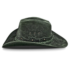Cowboy Hat Vintage Green Leather American Star