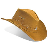 Cowboy Hat Western Beige Leather Ranger Star