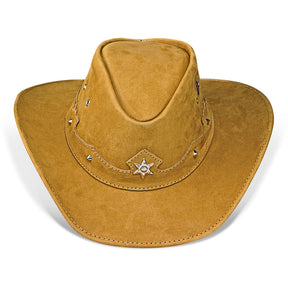 Cowboy Hat Western Beige Leather Ranger Star