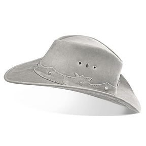 Cowboy Hat Western Gray Leather Ranger Star