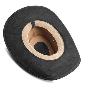 Frontier Black Leather Cowboy Hat