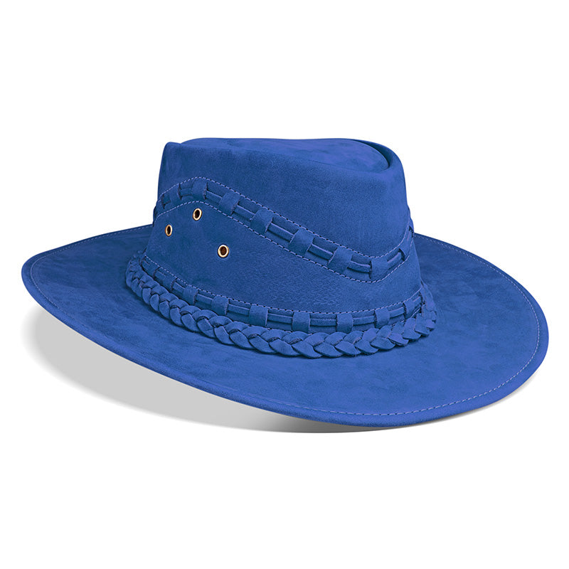 Frontier Blue Leather Cowboy Hat