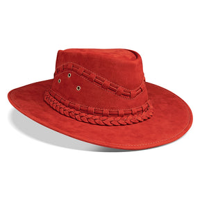 Frontier Red Leather Cowboy Hat