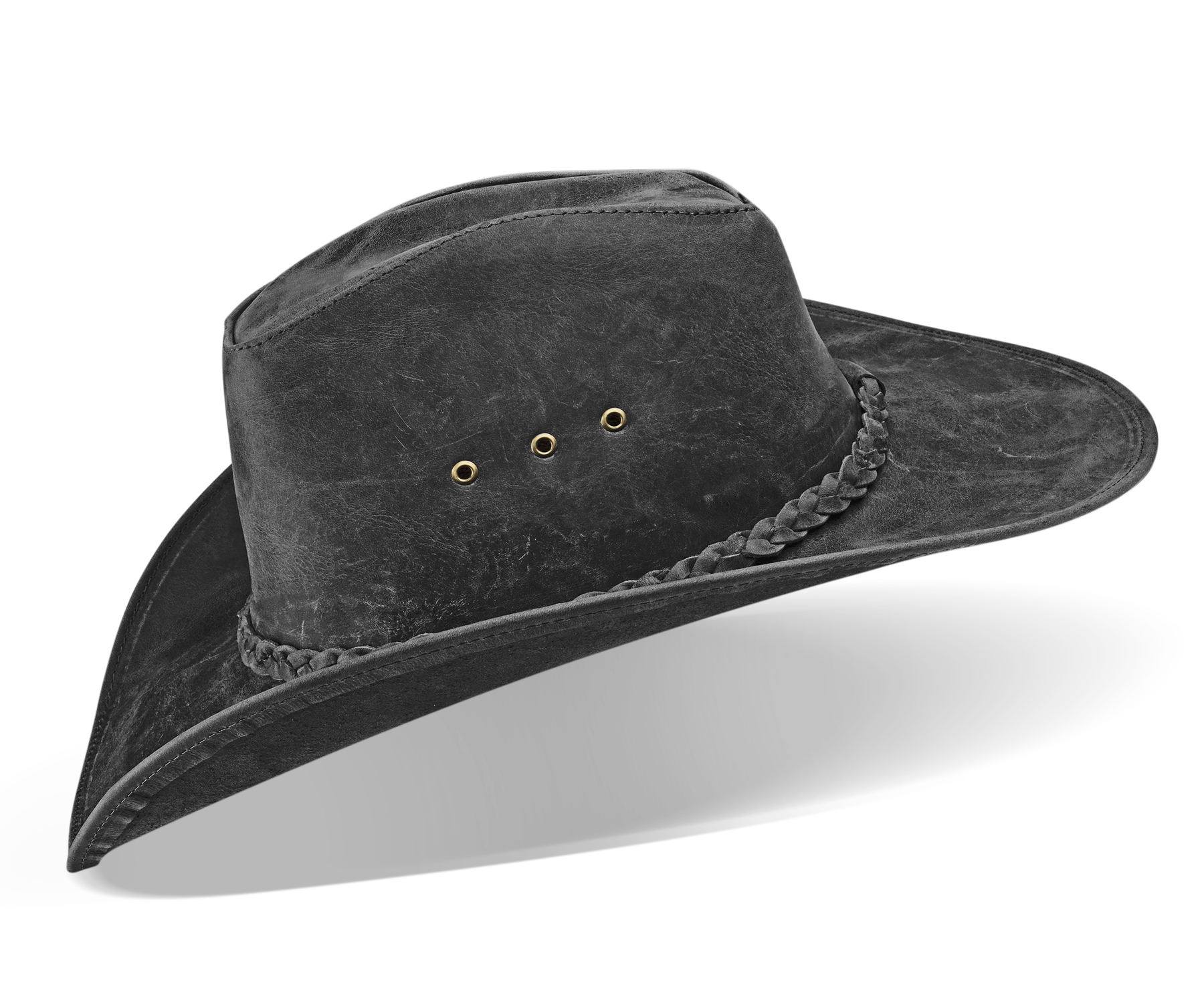Cowboy Hat Vintage Black Leather American