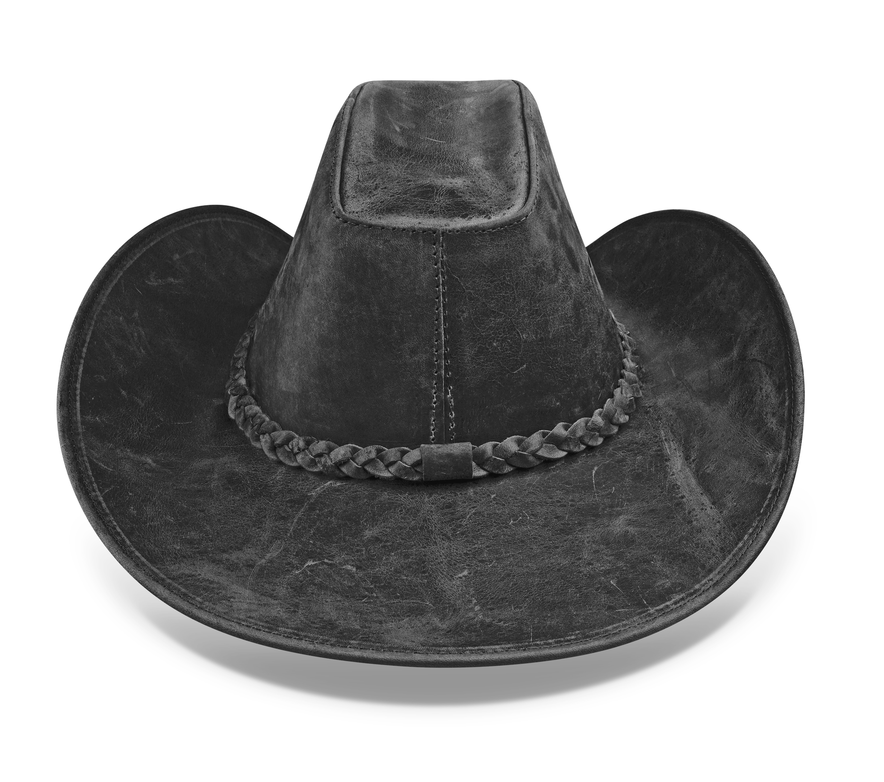 Cowboy Hat Vintage Black Leather American