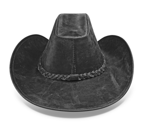 Cowboy Hat Vintage Black Leather American