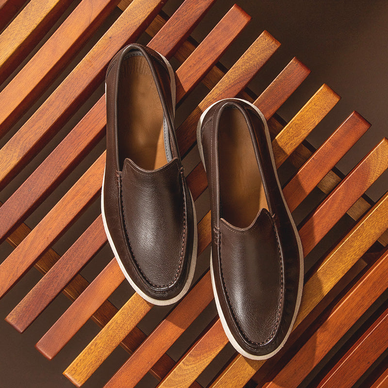 Mocassim Masculino Couro Café Navigator Unvars