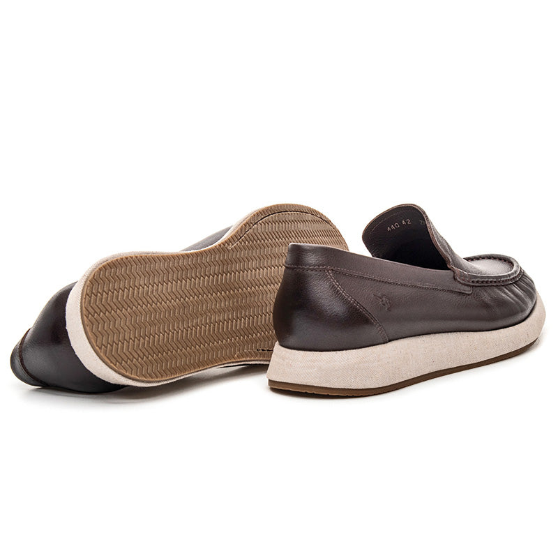 Mocassim Masculino Couro Café Navigator Unvars