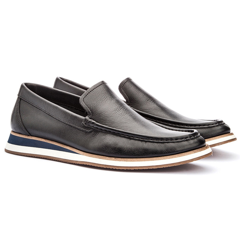 Mocassim Masculino Couro Preto Cruise Unvars