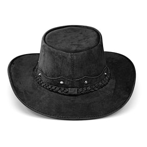 Outrider Black Leather Cowboy Hat