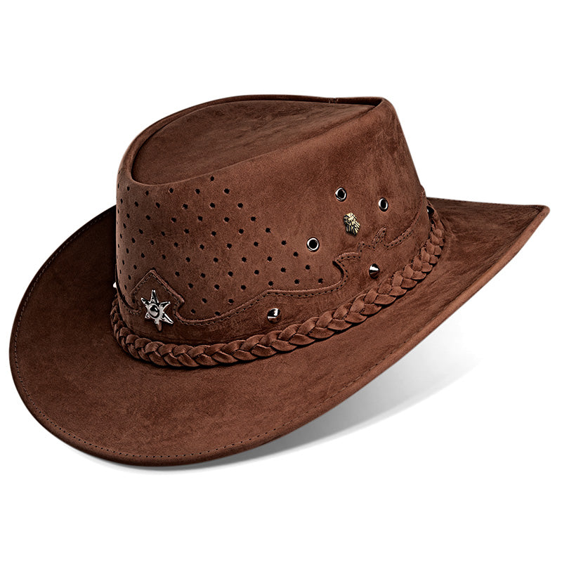 Outrider Brown Leather Cowboy Hat