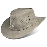 Outrider Gray Leather Cowboy Hat