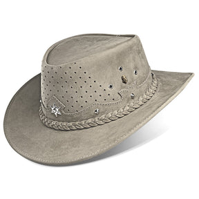 Outrider Gray Leather Cowboy Hat