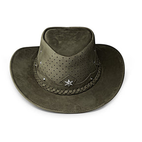 Outrider Green Leather Cowboy Hat