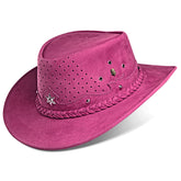 Outrider Pink Leather Cowboy Hat