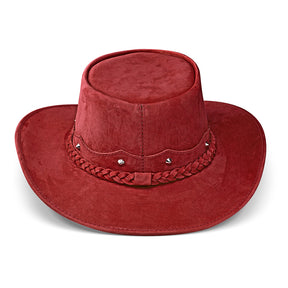 Outrider Red Leather Cowboy Hat