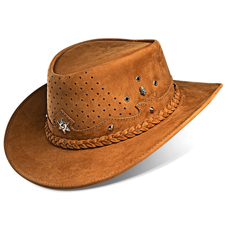 Outrider Tan Leather Cowboy Hat