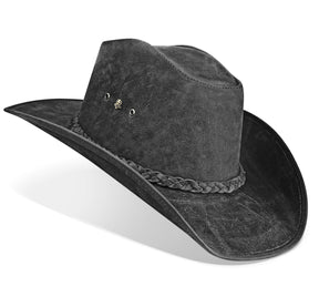 Cowboy Hat Vintage Black Leather American