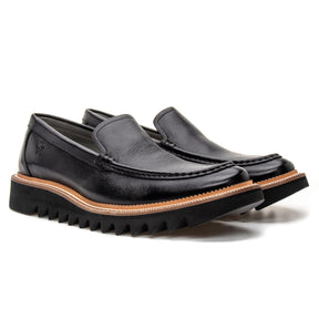 The Architect – Lug Sole Black Leather Loafer
