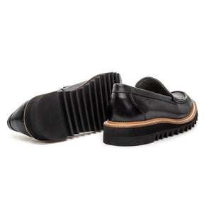 The Architect – Lug Sole Black Leather Loafer